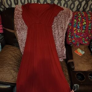 Red maxi dress